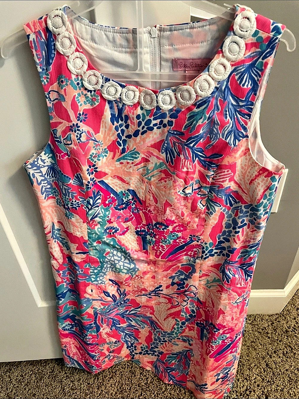 Lilly Pulitzer Floral Sleeveless Blouse in Pink & Blue Size 14 Like New
